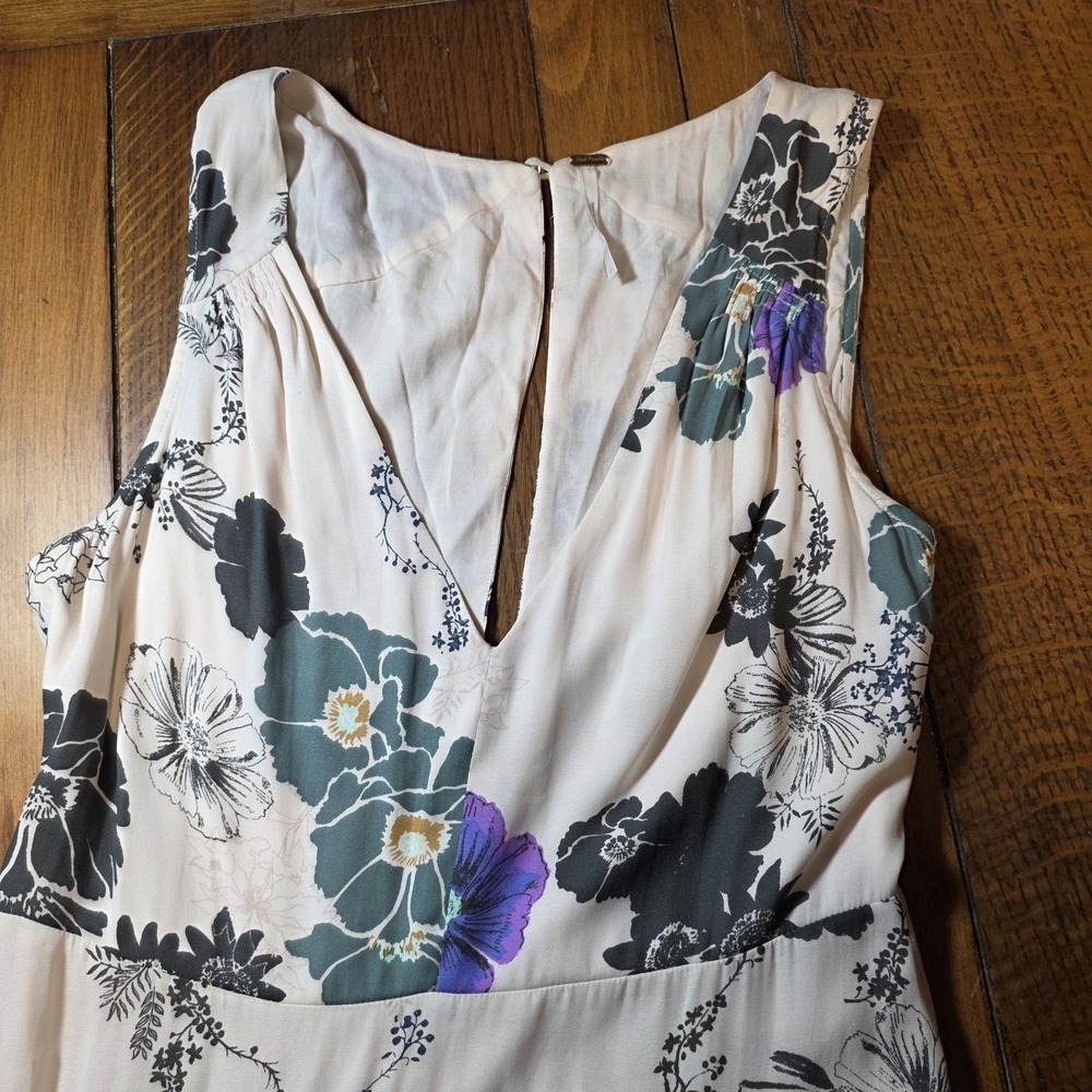 Free People Sure Thing Floral Tiered Maxi Dress Size 6 Pastel Pink Boho - Picture 4 of 15